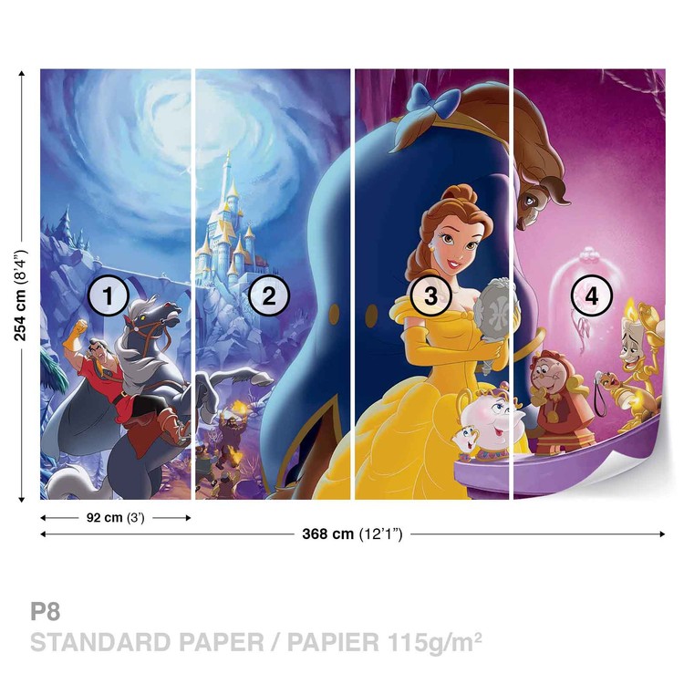 Disney Princesses Belle Beauty Beast Wall Paper Mural Buy At Europosters
