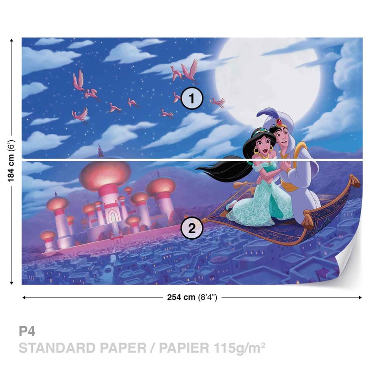 class host solely Disney Princesses Jasmine Aladdin Wall Paper Mural | Buy at Abposters.com