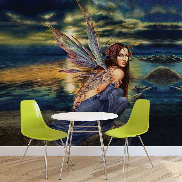 Fairy Sea Flowers Wings Wall Paper Mural | Buy at EuroPosters
