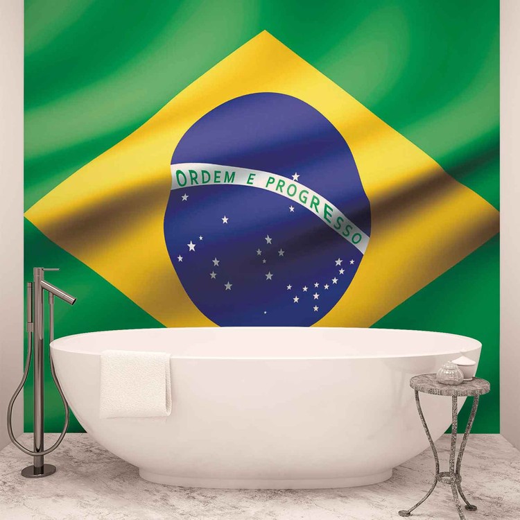Poster Brasile bandiera / bandiera - Brasile Bandiera 