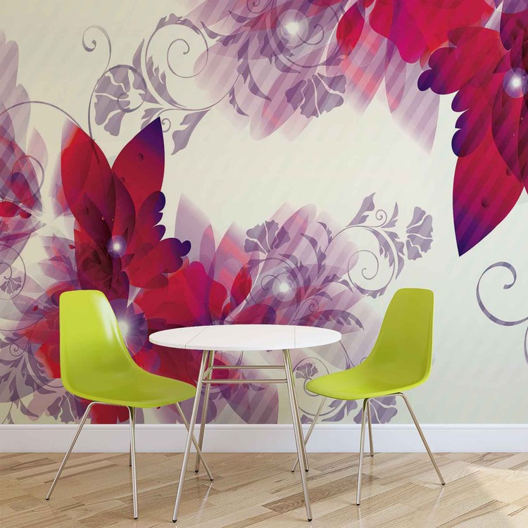 Flowers Abstract Wall Paper Mural Buy at UKposters