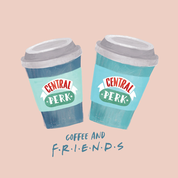 Wallpaper Mural Friends - Coffee and Friends
