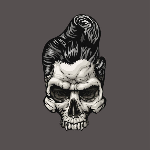 Ταπετσαρία front view human skull stroke