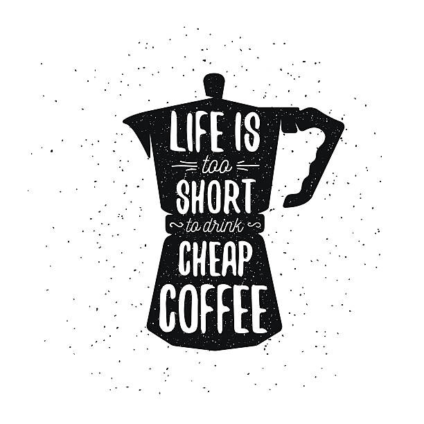 Ταπετσαρία Hand drawn typography coffee poster.