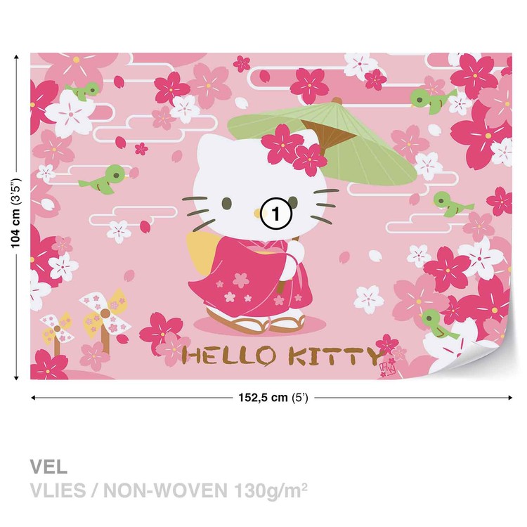 Hello Kitty - Pink Background Poster (24 x 36) 