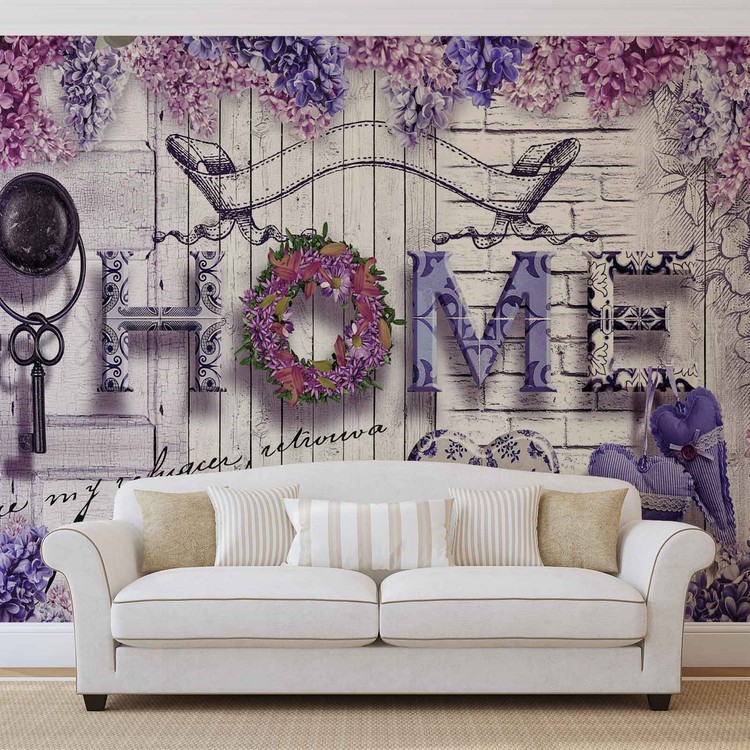 Home Flowers Vintage Wallpaper Mural