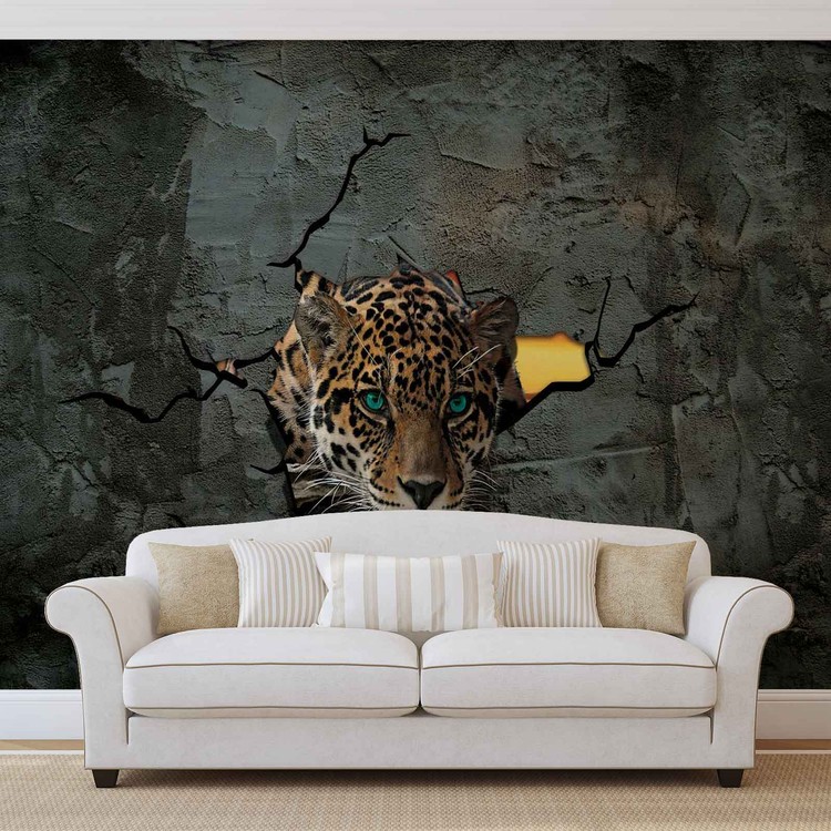 Leopard 3D Wallpaper Mural