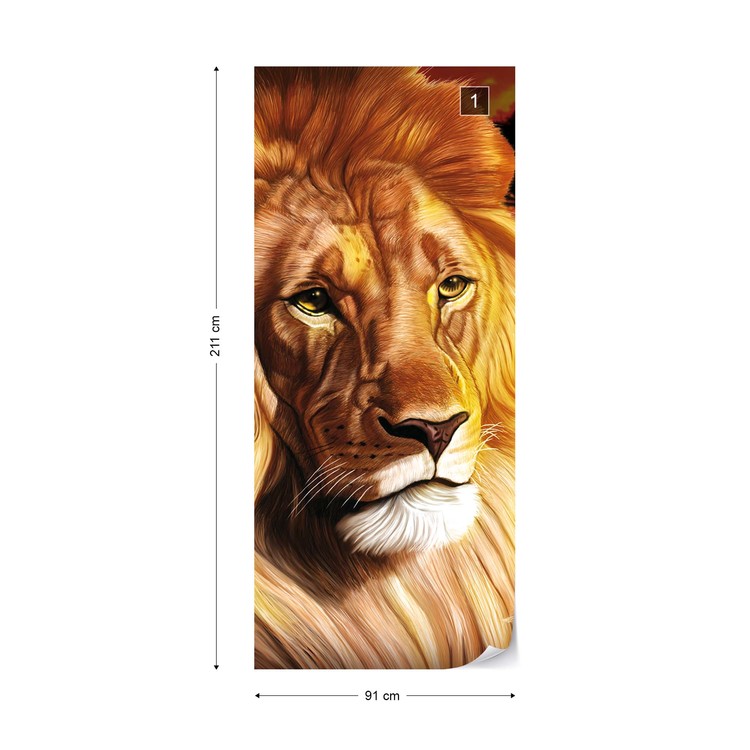 Lion Sunset Africa Nature Tree Wall Paper Mural | Buy at EuroPosters