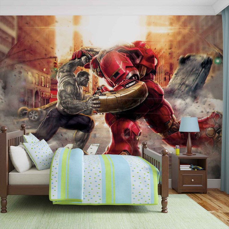 Marvel Avengers Fighting Allies Wall Paper Mural | Buy at EuroPosters