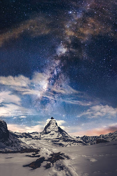 Wall Mural Matterhorn and Milky way