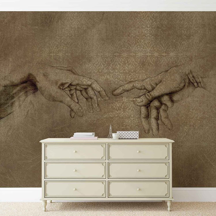 Michaelangelo Creation of Adam Wall Paper Mural | Buy at EuroPosters