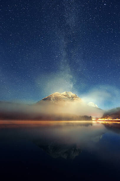 Wall Mural Milky way mountain lake