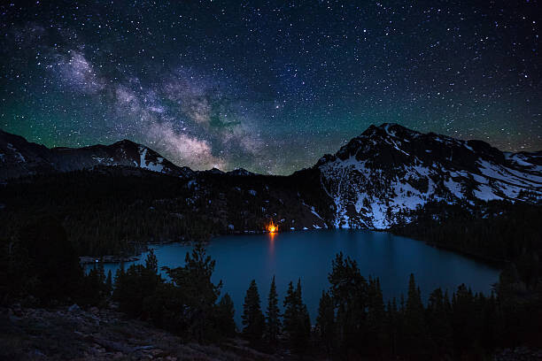 Wall Mural Milky Way over Green Lake