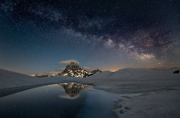 Wall Mural milky way over the mountains