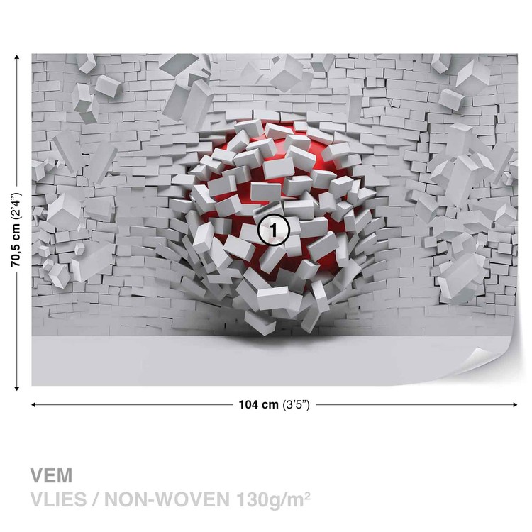 Modern Abstract Brick Wall Wallpaper Mural