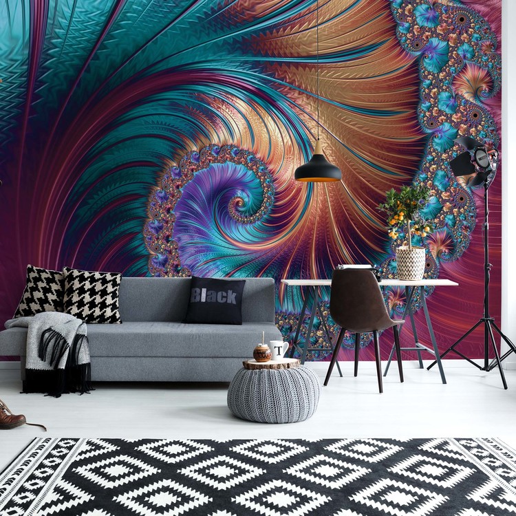 3d floral mural wallpaper with a light simple background branches of  flowers herbs birds and mountains modern art for wall home decor  generate ai 24352577 Stock Photo at Vecteezy