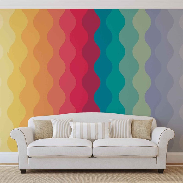 Modern Art Rainbow Wall Paper Mural Buy At Europosters
