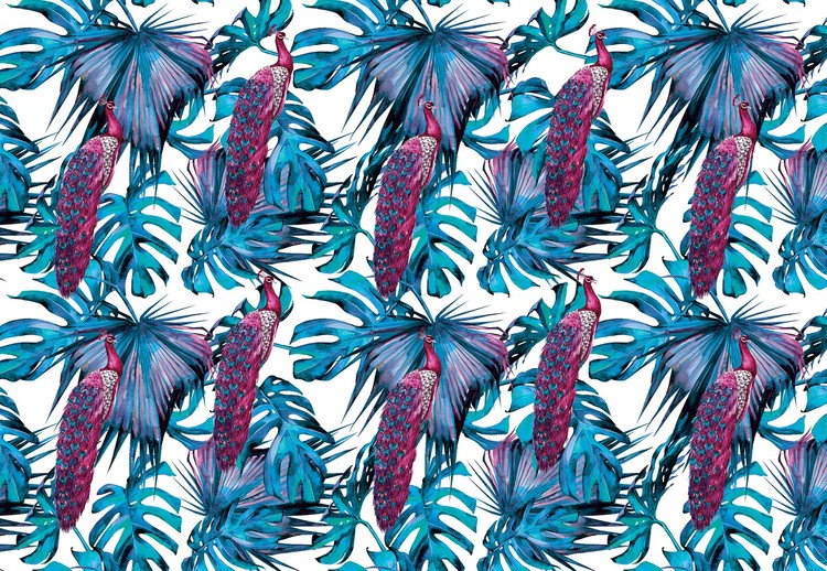 Modern Tropical Pattern Wallpaper Mural