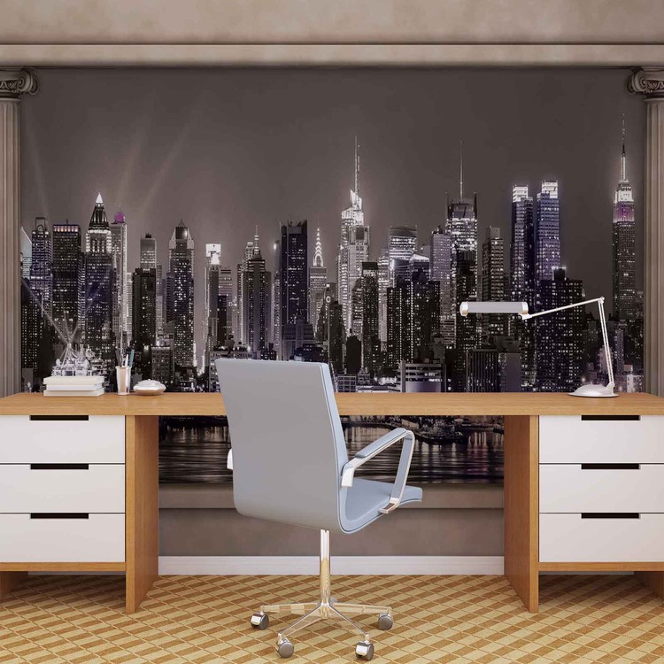 New York City Skyline Window View Wall Paper Mural Buy At Abposters Com