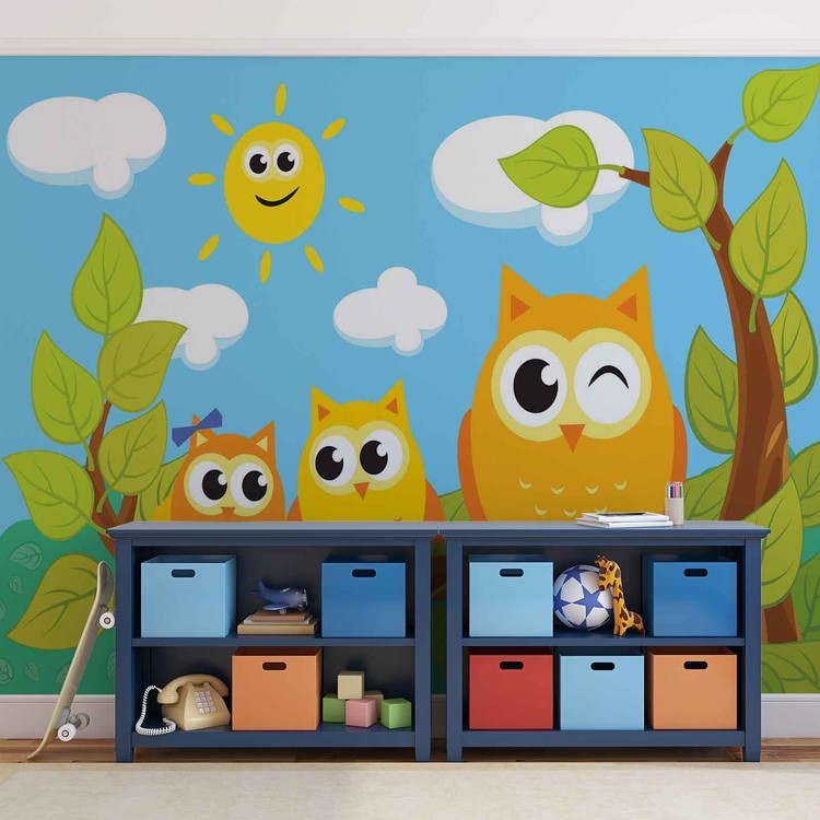 Owls Tree Wall Paper Mural Buy at EuroPosters