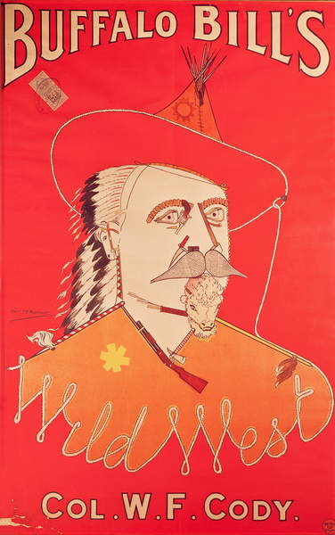 Poster advertising Buffalo Bill's Wild West show Wall Mural