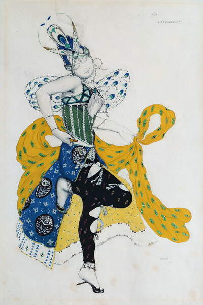 Wallpaper Mural Sketch for the ballet 'La Peri', by Paul Dukas (1865-1935), 1911