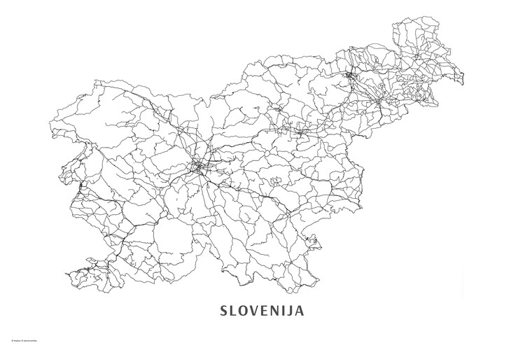 Wall Mural Slovenija black & white