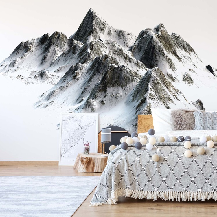 Snowy Mountain Wall Paper Mural 