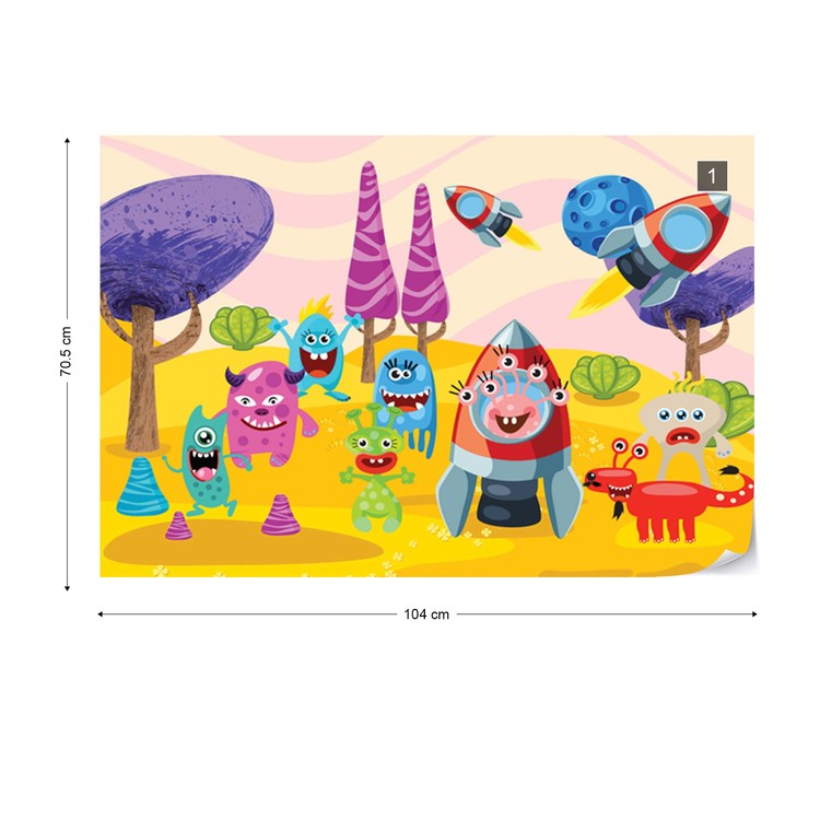 Space Monsters Wallpaper Mural