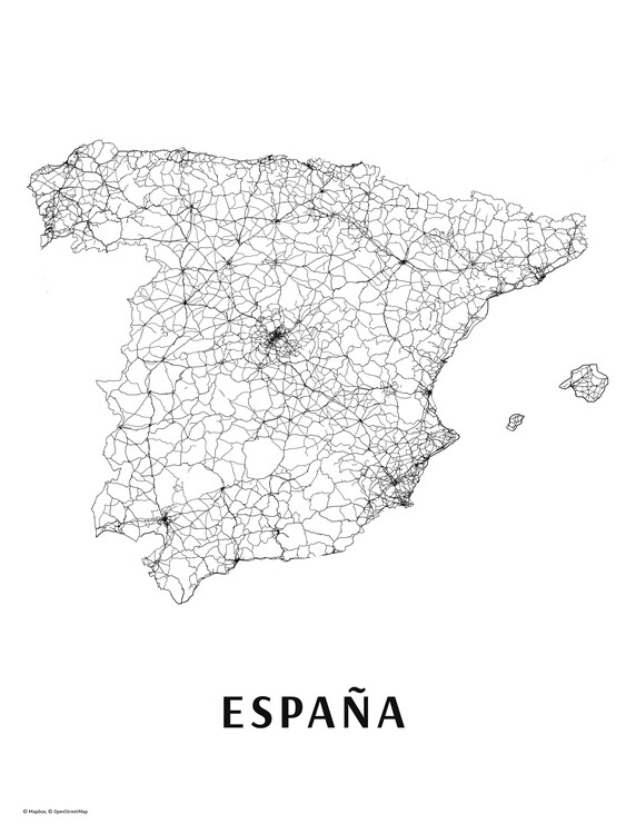 Wall Mural Spain black & white