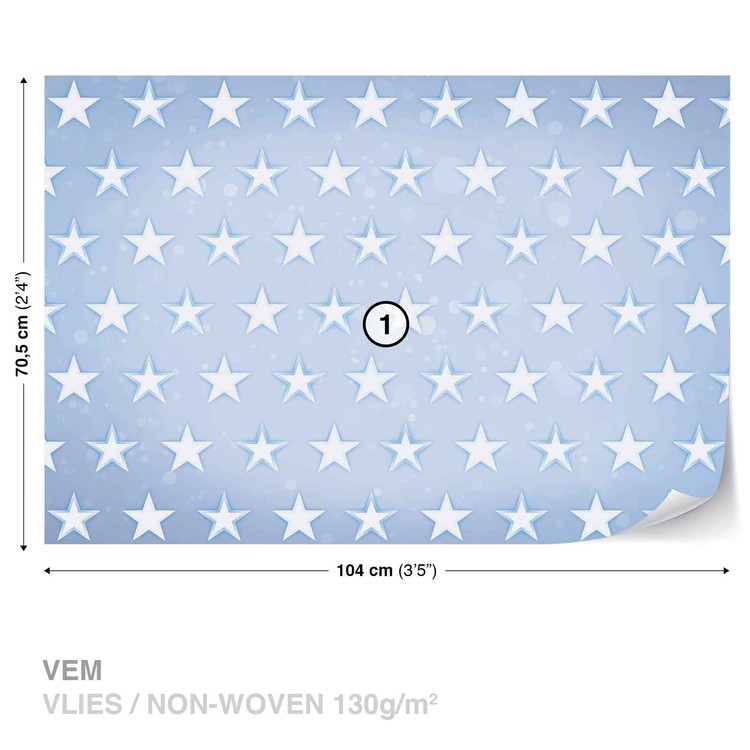 Stars Pattern Blue Wallpaper Mural