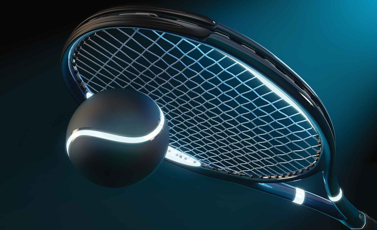 Tennis Racket Ball Neon Wall Paper Mural | Buy at UKposters