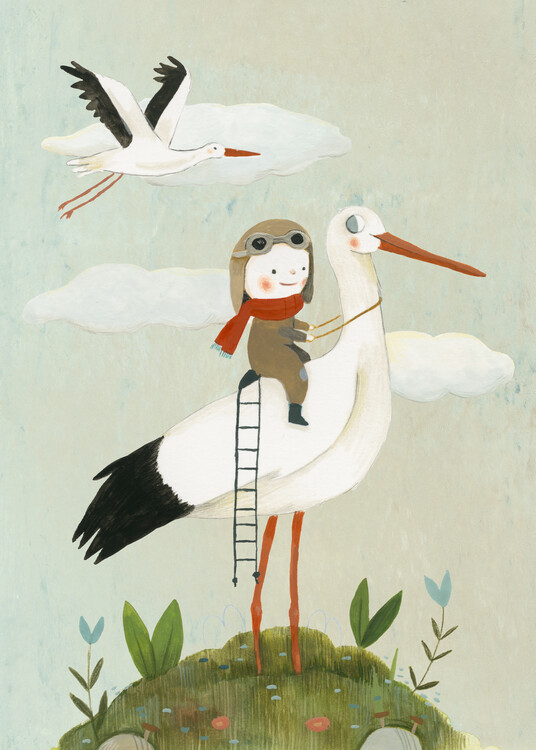 stork mural