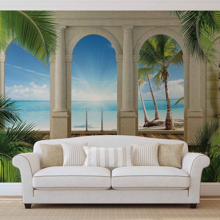 Download Tropical Beach Wall Mural Pics In Wallpaper