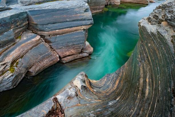Wall Mural Turquoise River Abiskojakka, Abiskojakka, flows through
