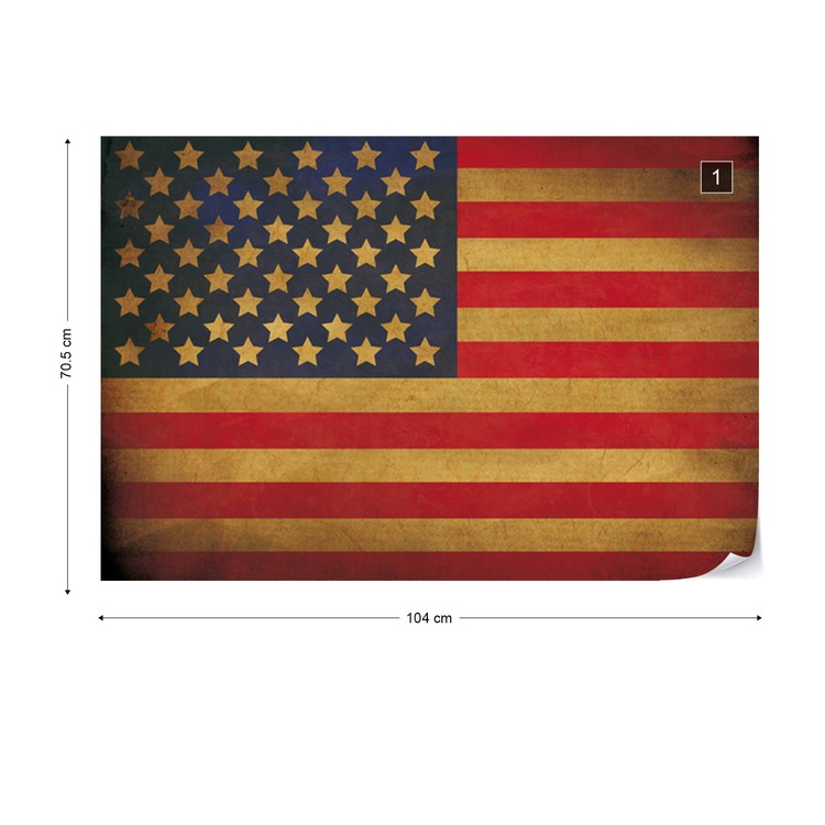 Vintage Flag Usa America Wall Paper Mural Buy At Europosters