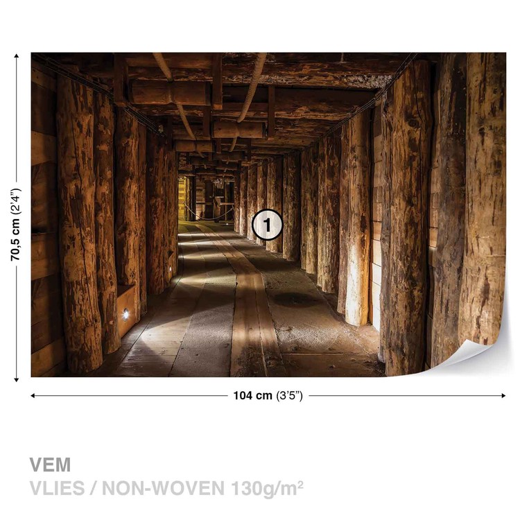 Wood Tunnel Mine Wallpaper Mural