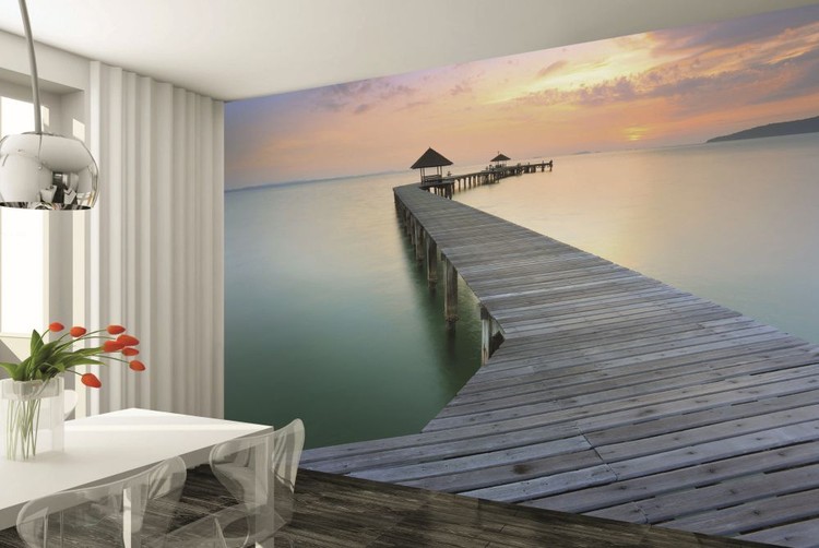 Wooden Landing Jetty Wallpaper Mural