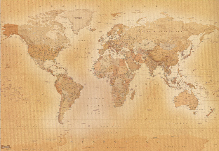 World Map Old Wall Mural At Abposters World Map Old Wallpaper Mural