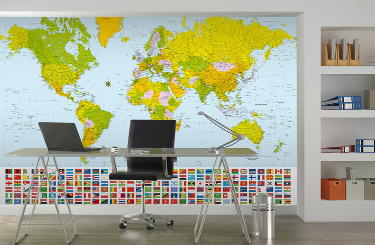 Carte monde déco murale - world-maps