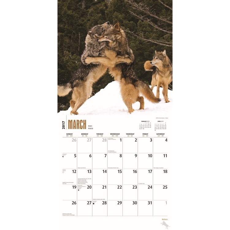 Calendar 2021 Wolves