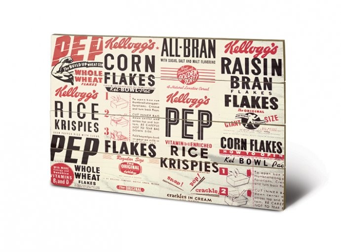 VINTAGE KELLOGGS - box m. Wooden Art