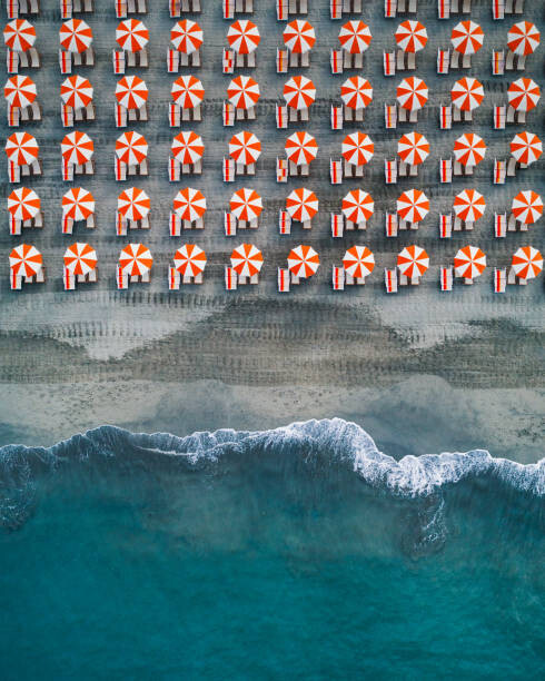 Αφίσα Aerial shot showing rows of beach