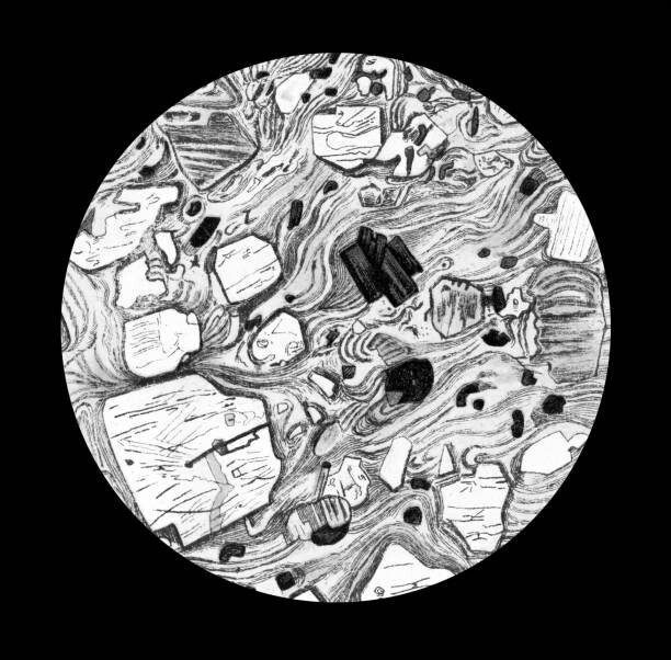 Αφίσα Antique Illustration of Microscopic view of quartz