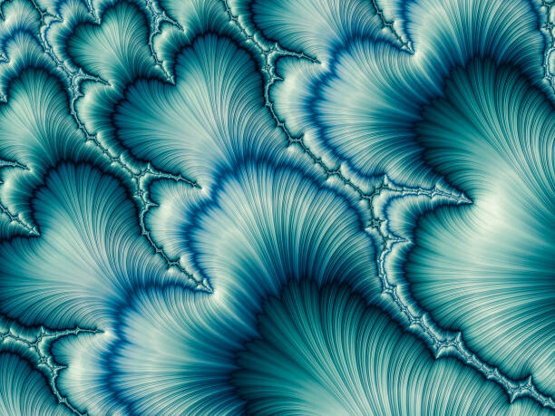 Αφίσα Aqua and Green psychedelic fractal background