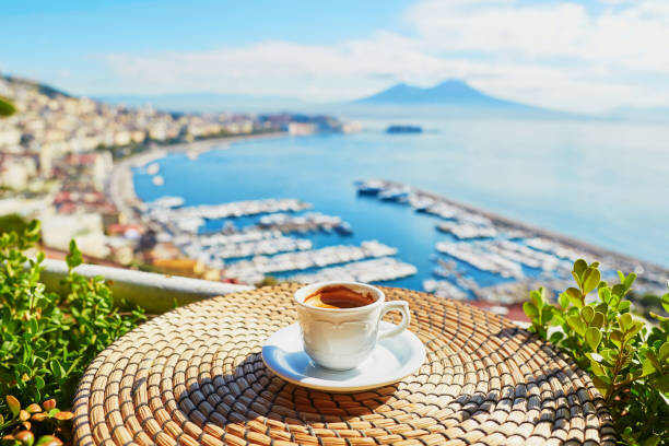 Αφίσα Cup of coffee with view on