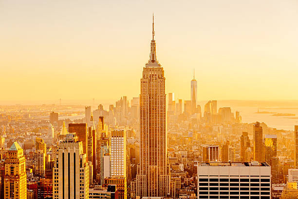 Αφίσα Golden sunset in Manhattan, New York City, USA