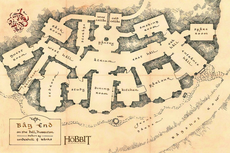 Ταπετσαρία Hobbit - Bag end map