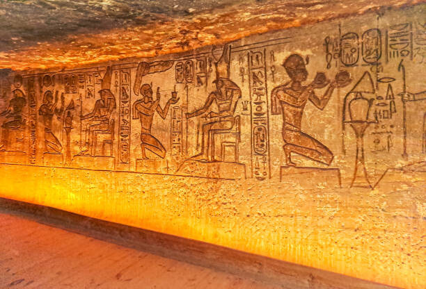 Αφίσα Nefertari receives gifts, lotus flowers. Temple