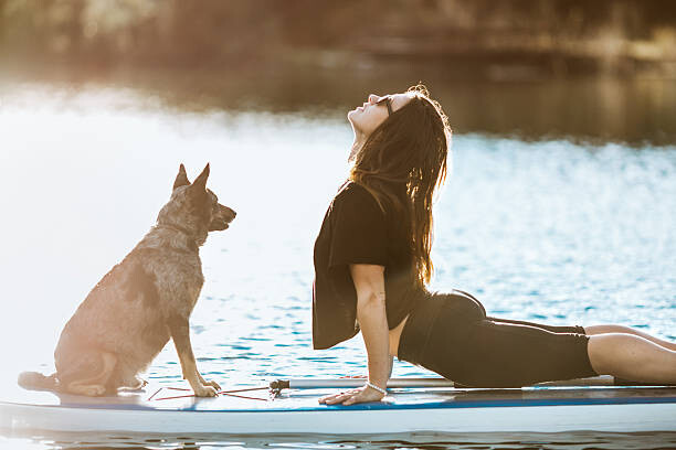 Αφίσα Paddleboarding Woman With Dog